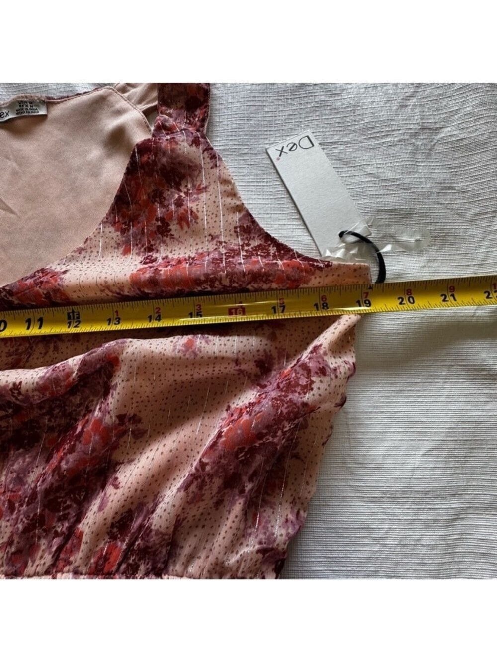 Dex Sleeveless Floral Maxi Dress - Cream and Burgundy Medium - Picture 5 of 7